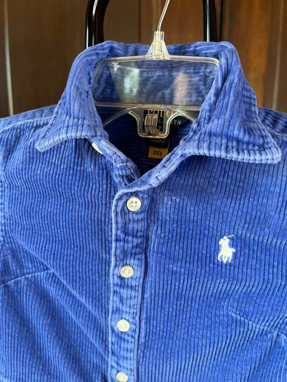 Polo Ralph Lauren Girl's Size 7 Wide Wale Corduroy Dress Periwinkle Blue